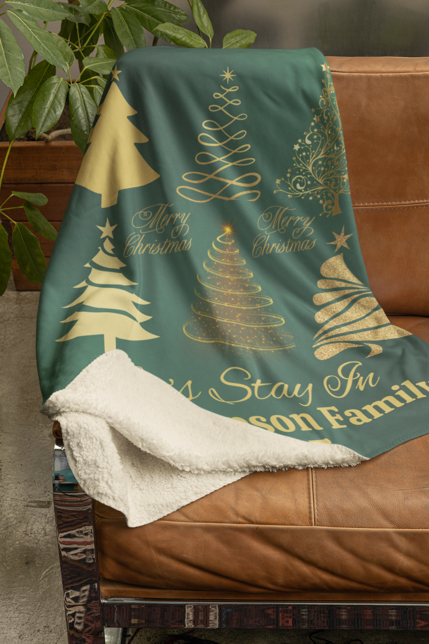 Personalize Christmas Tree  Family Blanket (3 types)