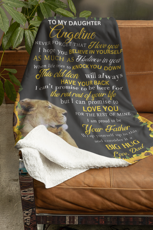 To My Daughter Personalization Cozy Plush Fleece Blanket