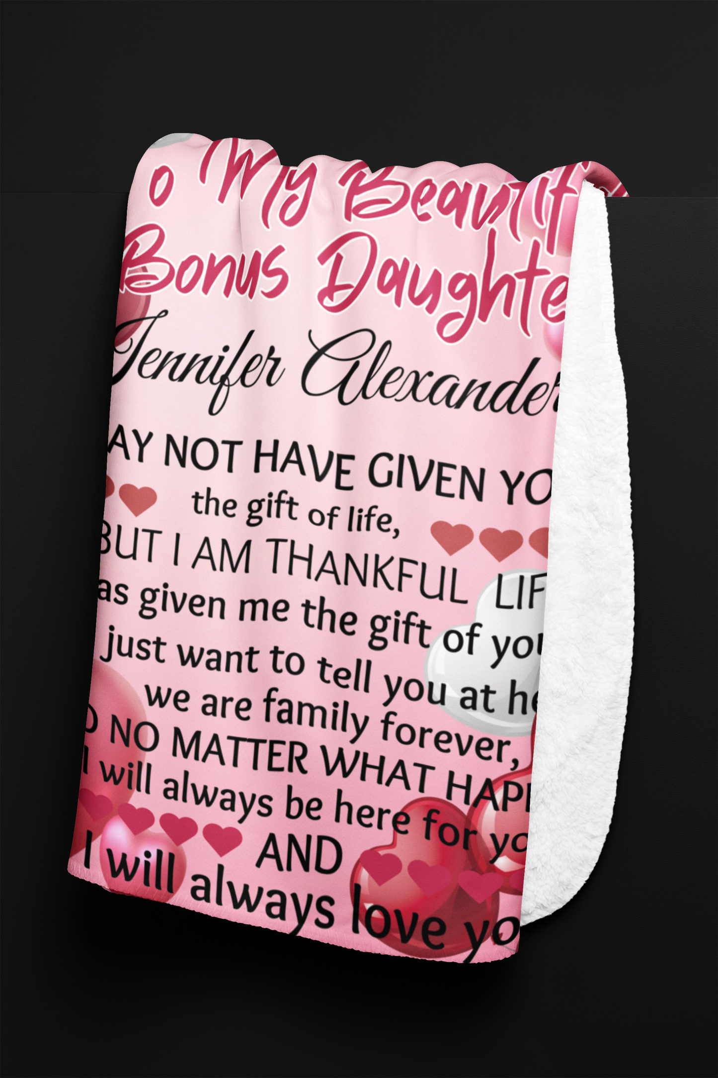 Personalize To My Bonus Daughter Blanket (3 types)