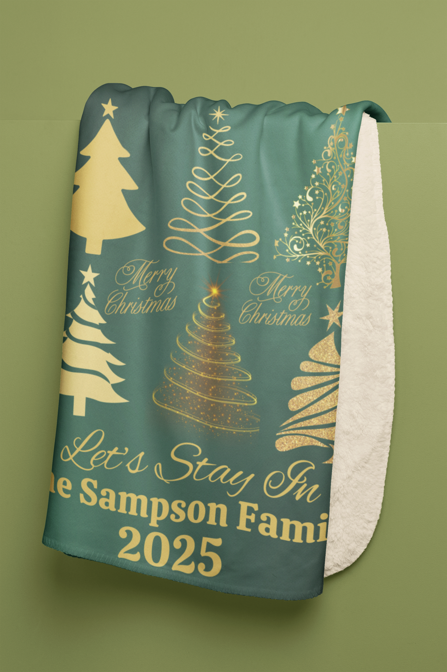 Personalize Christmas Tree  Family Blanket (3 types)