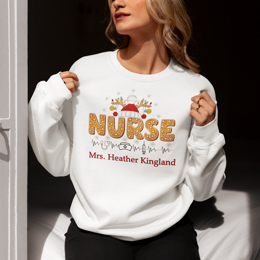 Christmas Personalize Nurse Sweatshirt, Hoodie