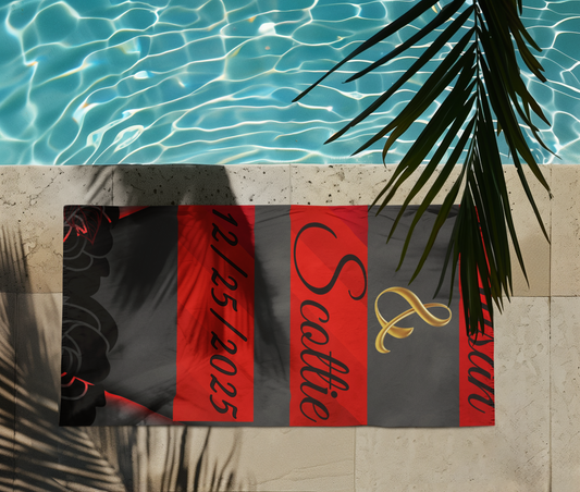 Personalize Couple Towels - 15x30, 36x90, 35x70 (3sizes)