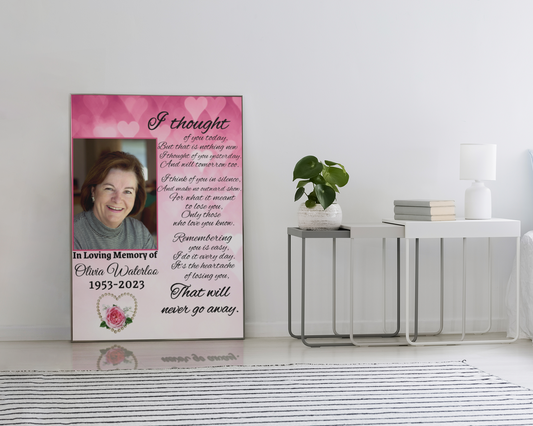 Personalized Memorial Poster Deluxe Portrait Canvas 1.5in Frame (8 SIZES)