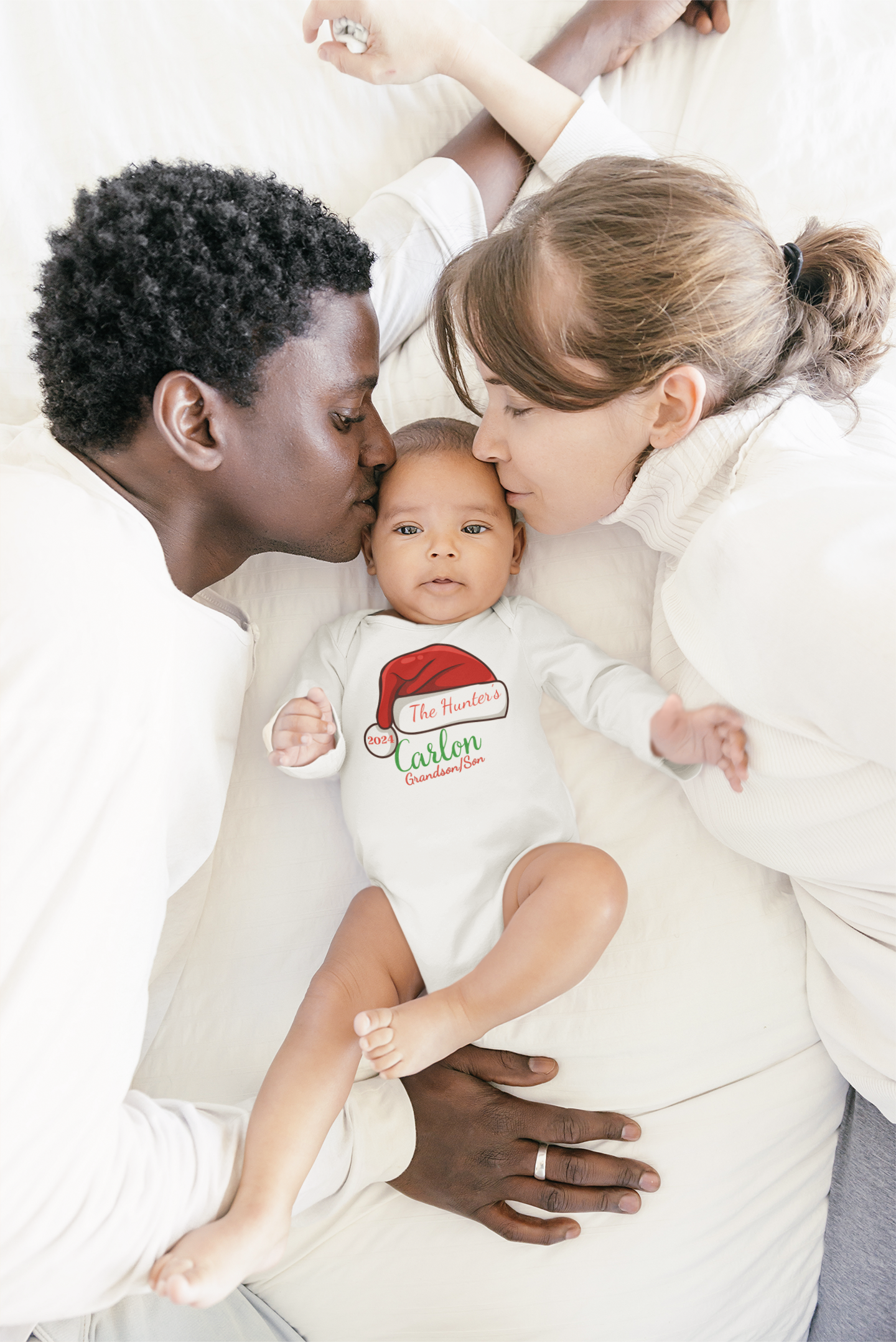 Personalized Family Christmas Infant Long Sleeve Bodysuit & Toddler Long Sleeve Tee