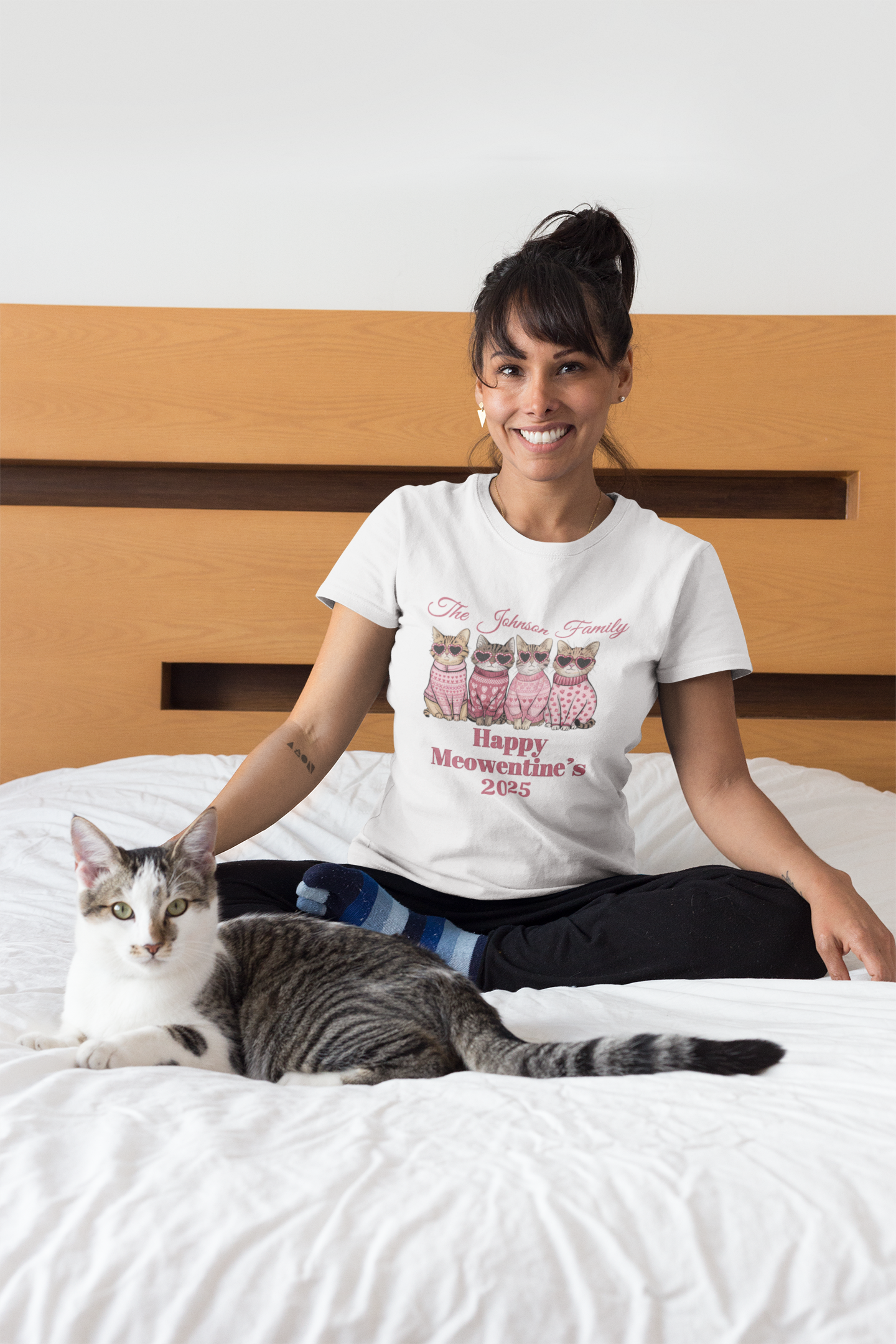 2025 Personalized Family “Happy Meowentenies,Unisex Cotton Tee