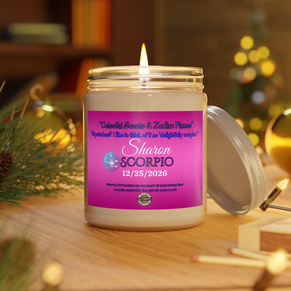 Personalized Scorpio Scented Candles, 9oz