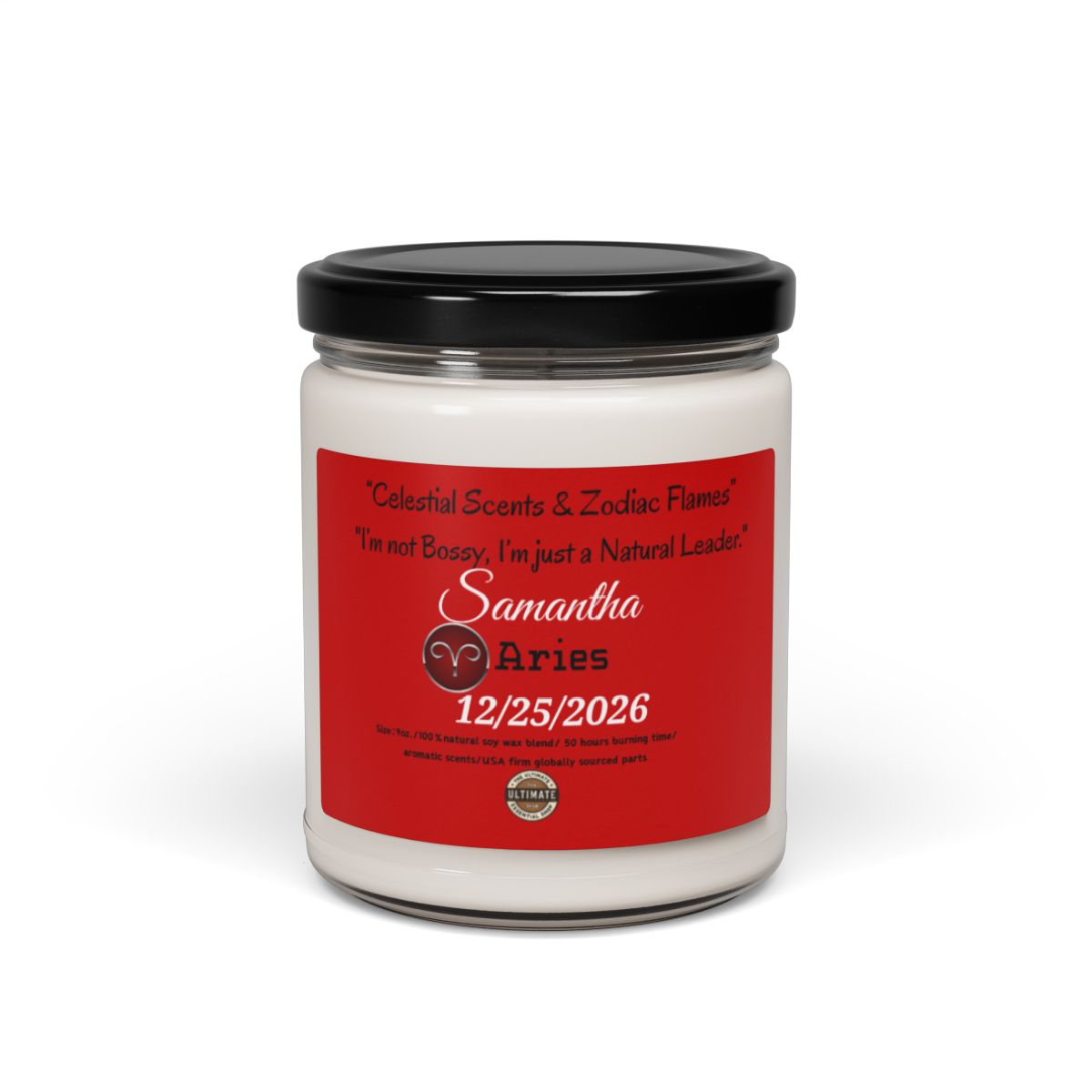 Aries Personalized Scented Soy Candle, 9oz