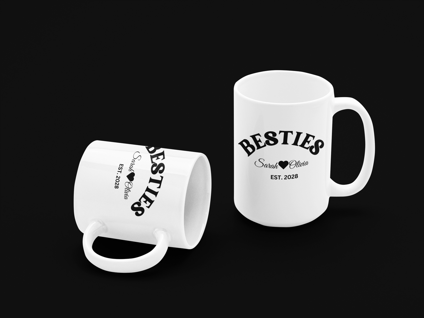 Classic White Personalized Besties Mug-11oz-15oz