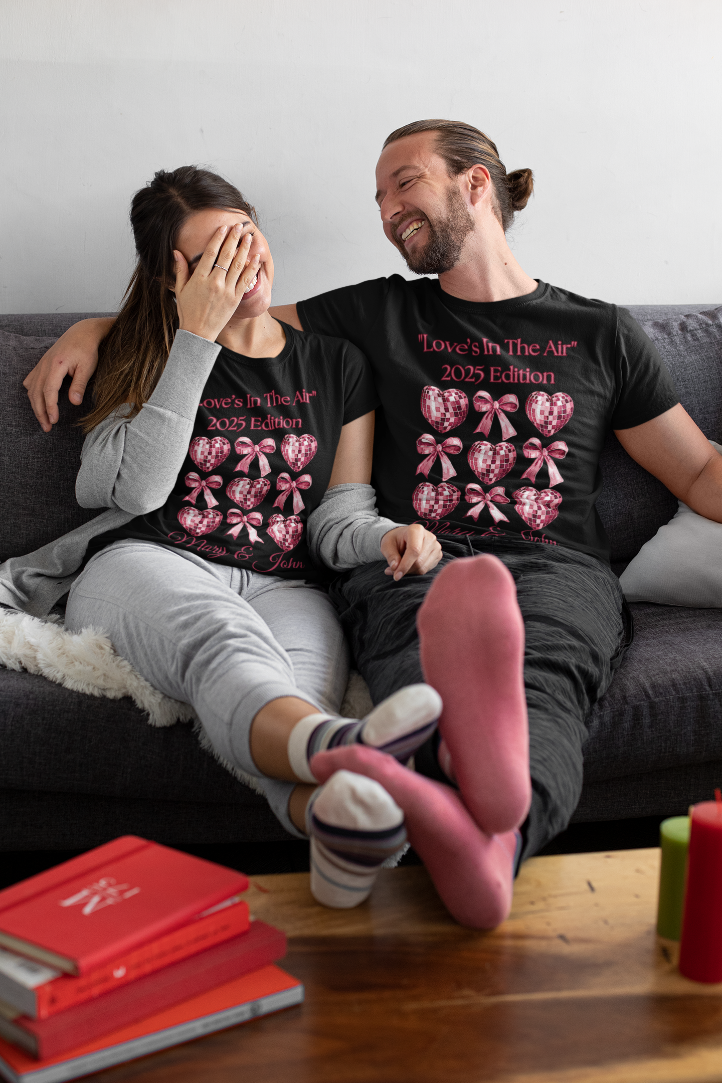 Personalize Love Is In The Air 2025 Edition Unisex Cotton Tee