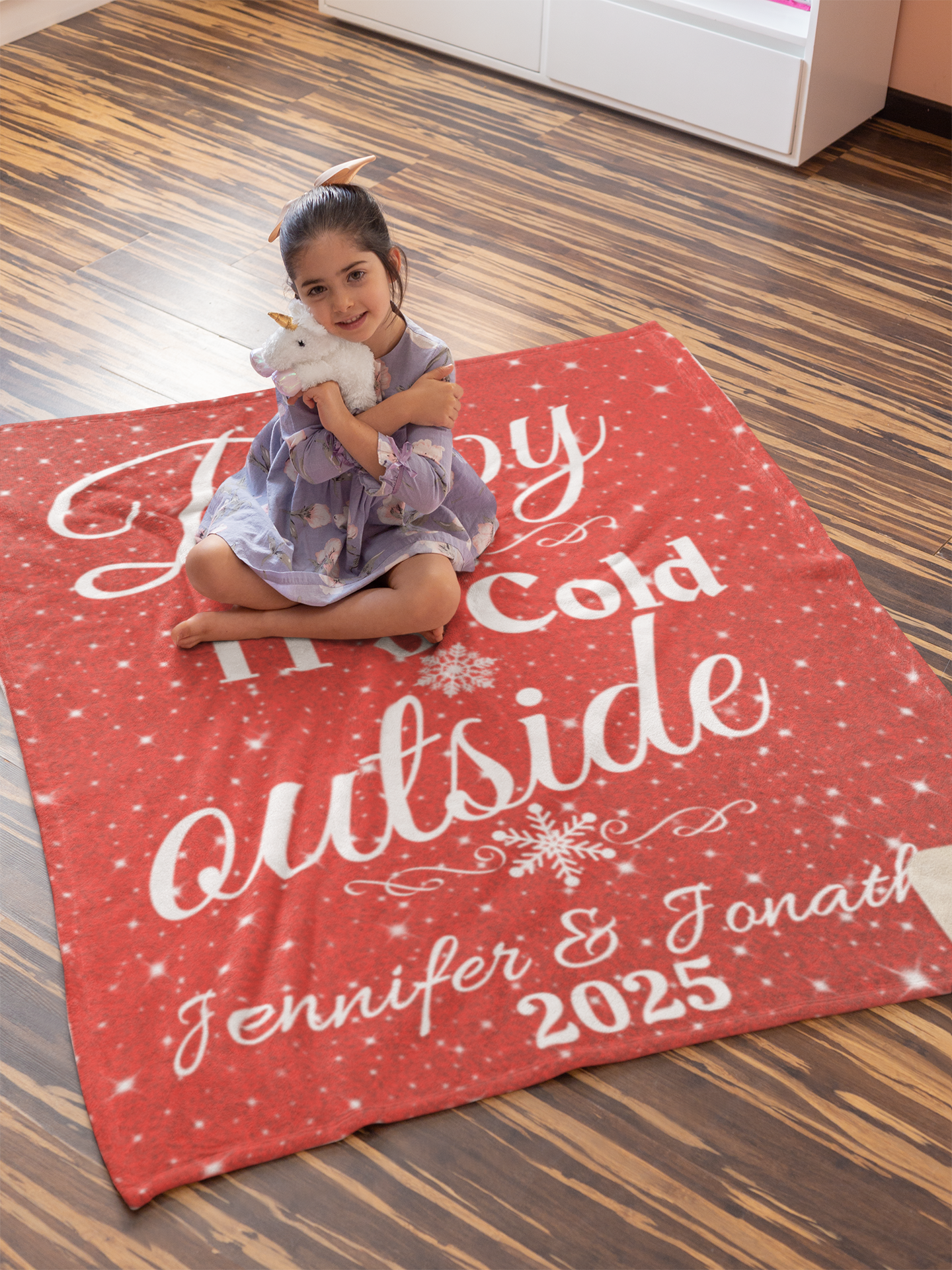 Personalized Baby It's Cold Outside Lover's Blanket