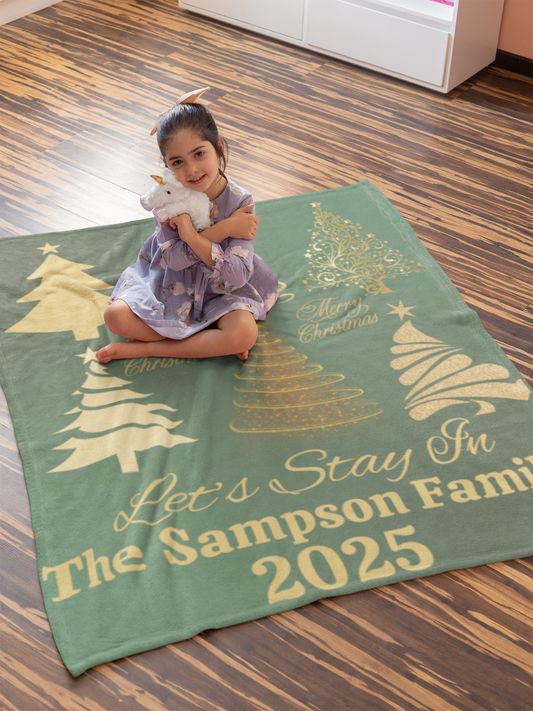 Personalize Christmas Tree  Family Blanket (3 types)