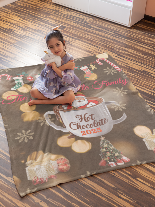 Personalized Hot Chocolate Family Blankets (3 types)