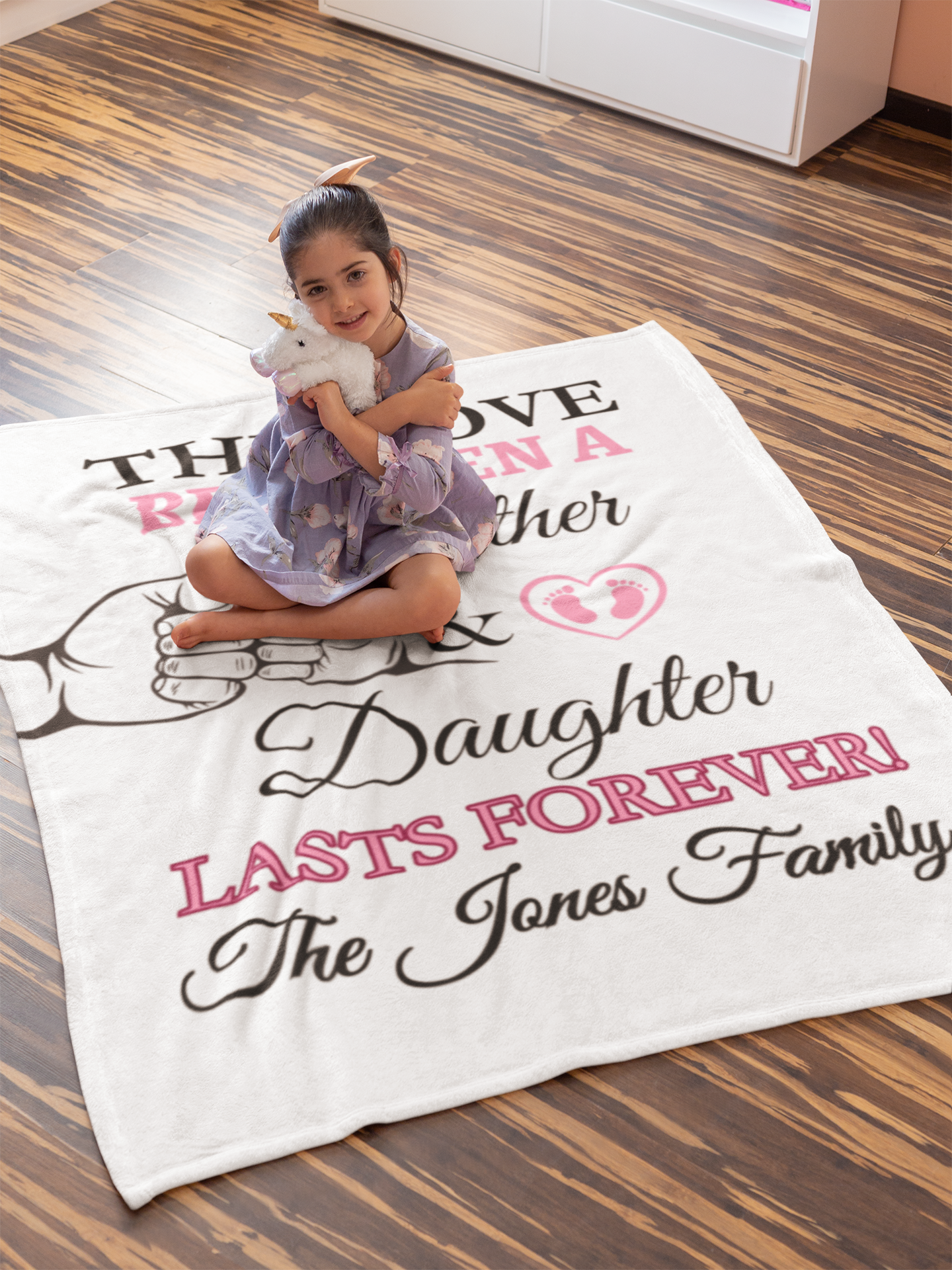 Personalized The Love Between A Mother & Daughter Blanket, Mink Sherpa, Cozy Fleece, Artic Fleece