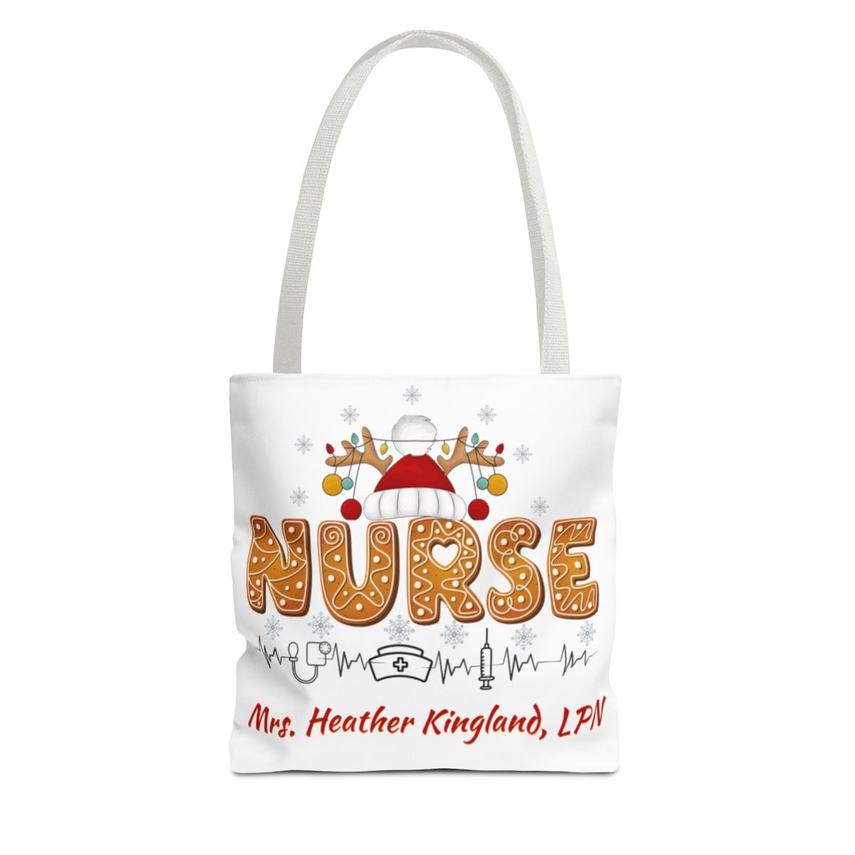 Personalized Nurse Christmas Canvas Tote Bag