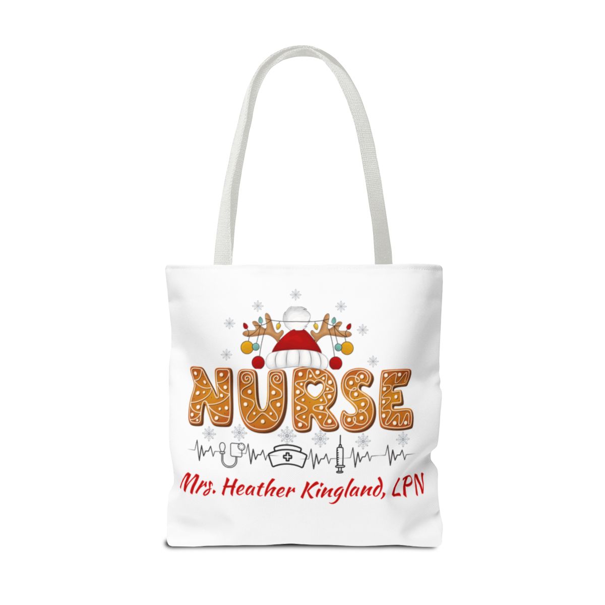 Personalized Nurse Christmas Canvas Tote Bag