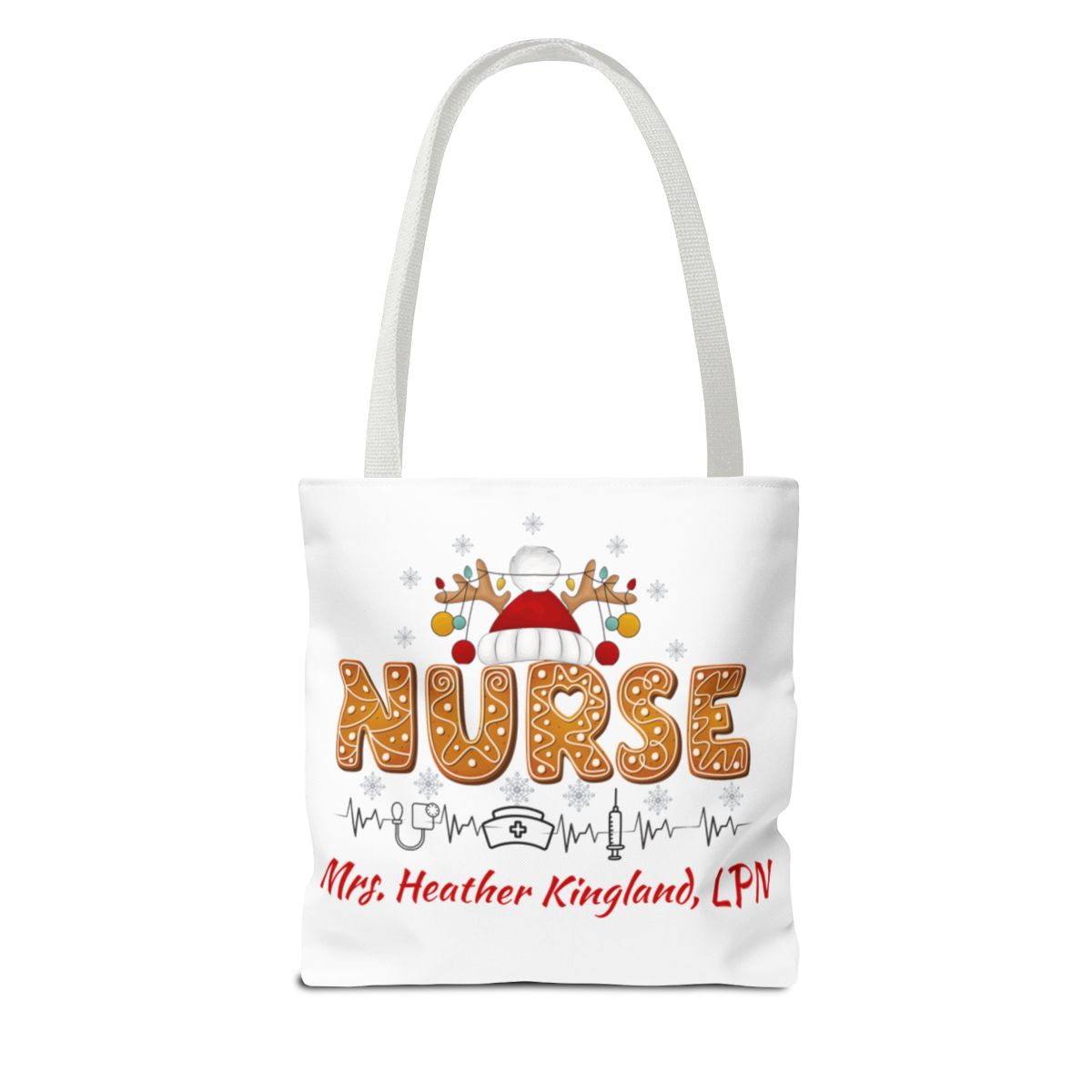 Personalized Nurse Christmas Canvas Tote Bag