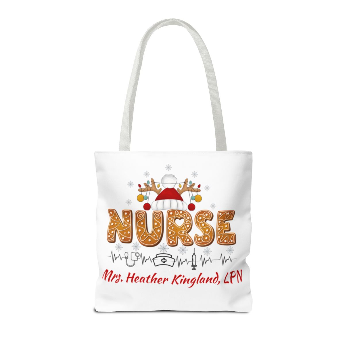 Personalized Nurse Christmas Canvas Tote Bag