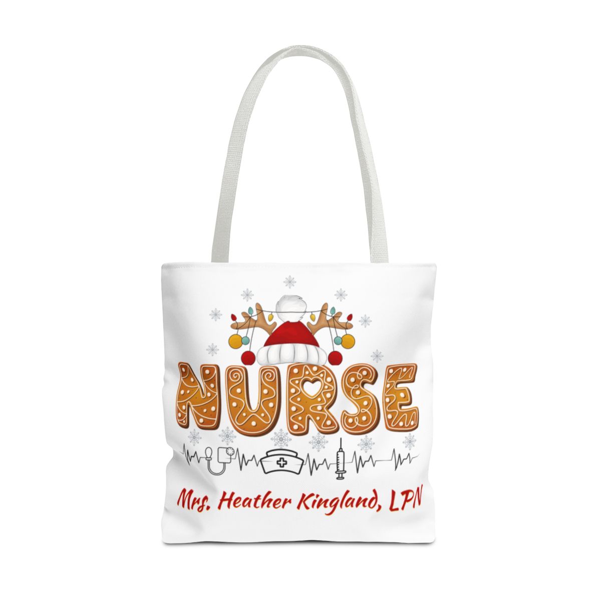 Personalized Nurse Christmas Canvas Tote Bag