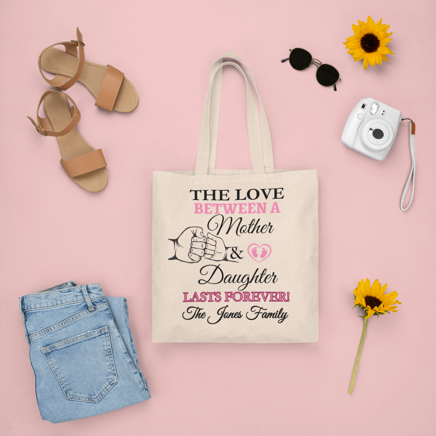 Personalized Mother & Daughter Tote Bag