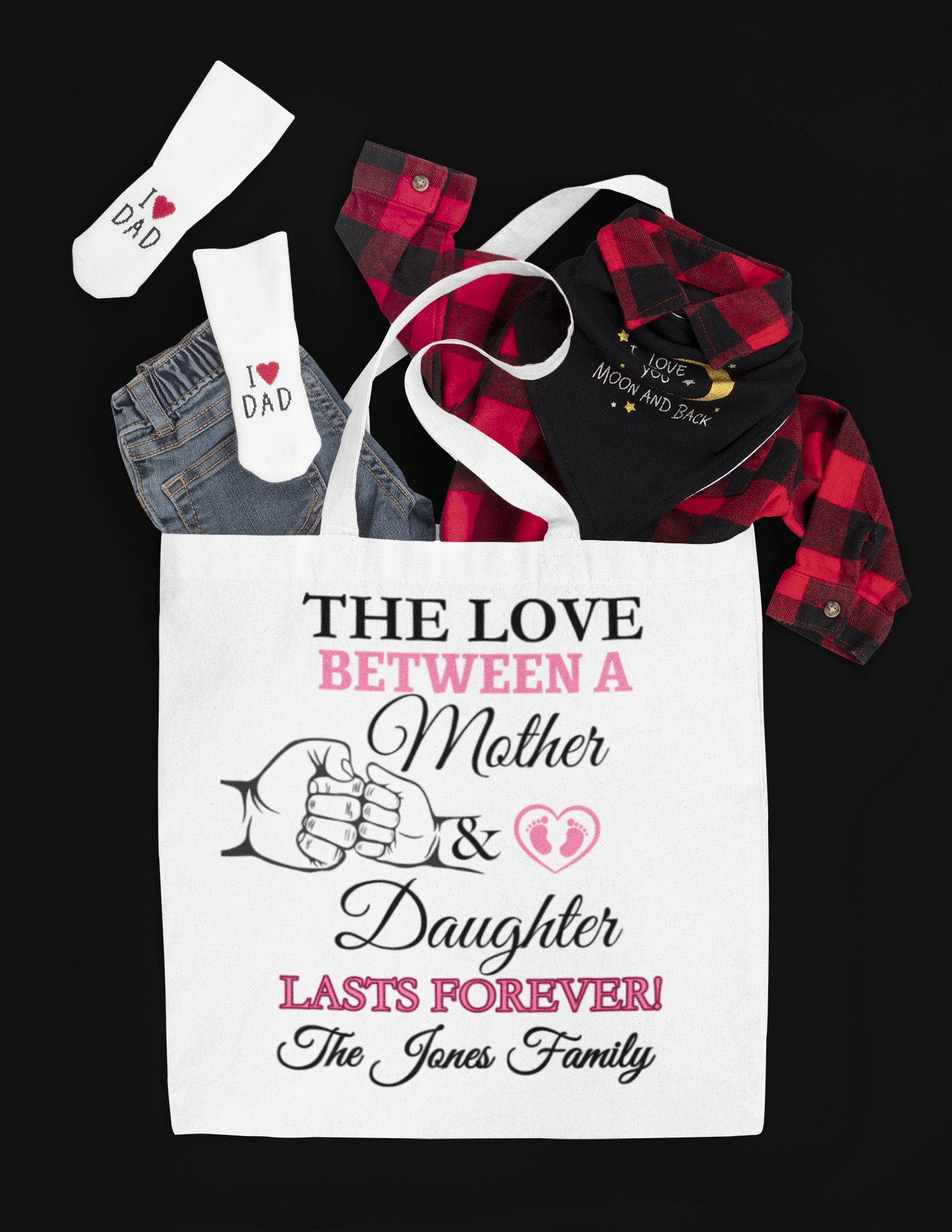 Personalized Mother & Daughter Tote Bag