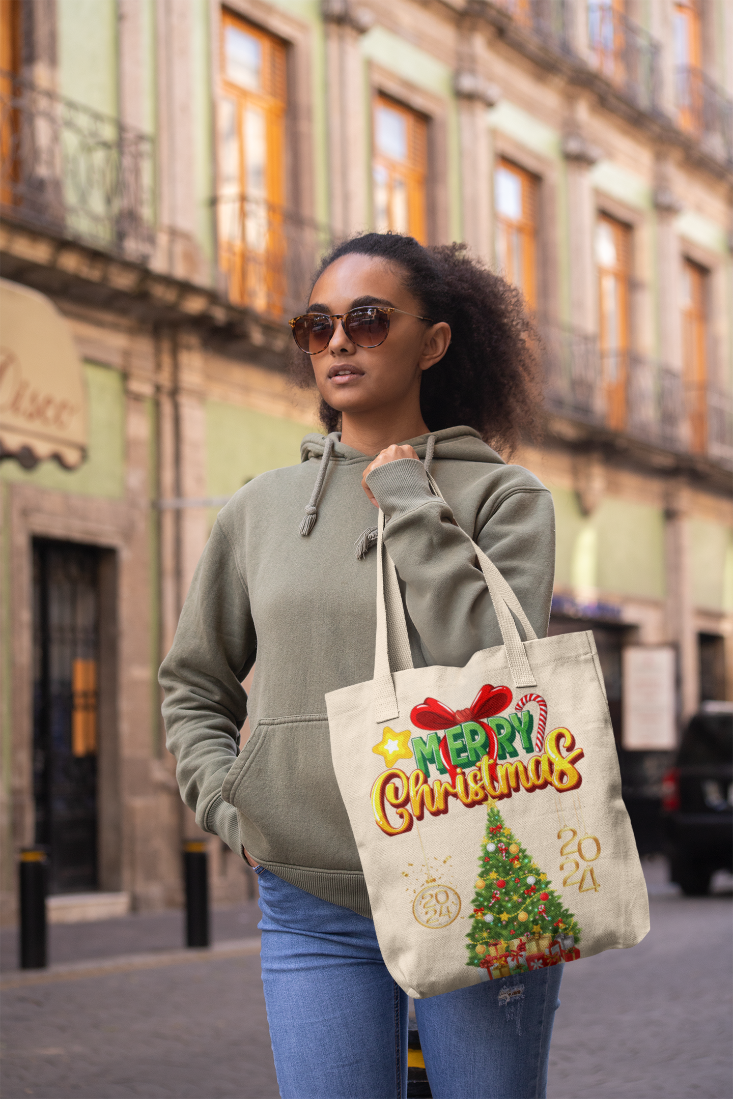 Personalized Christmas 2024 Tote Bag