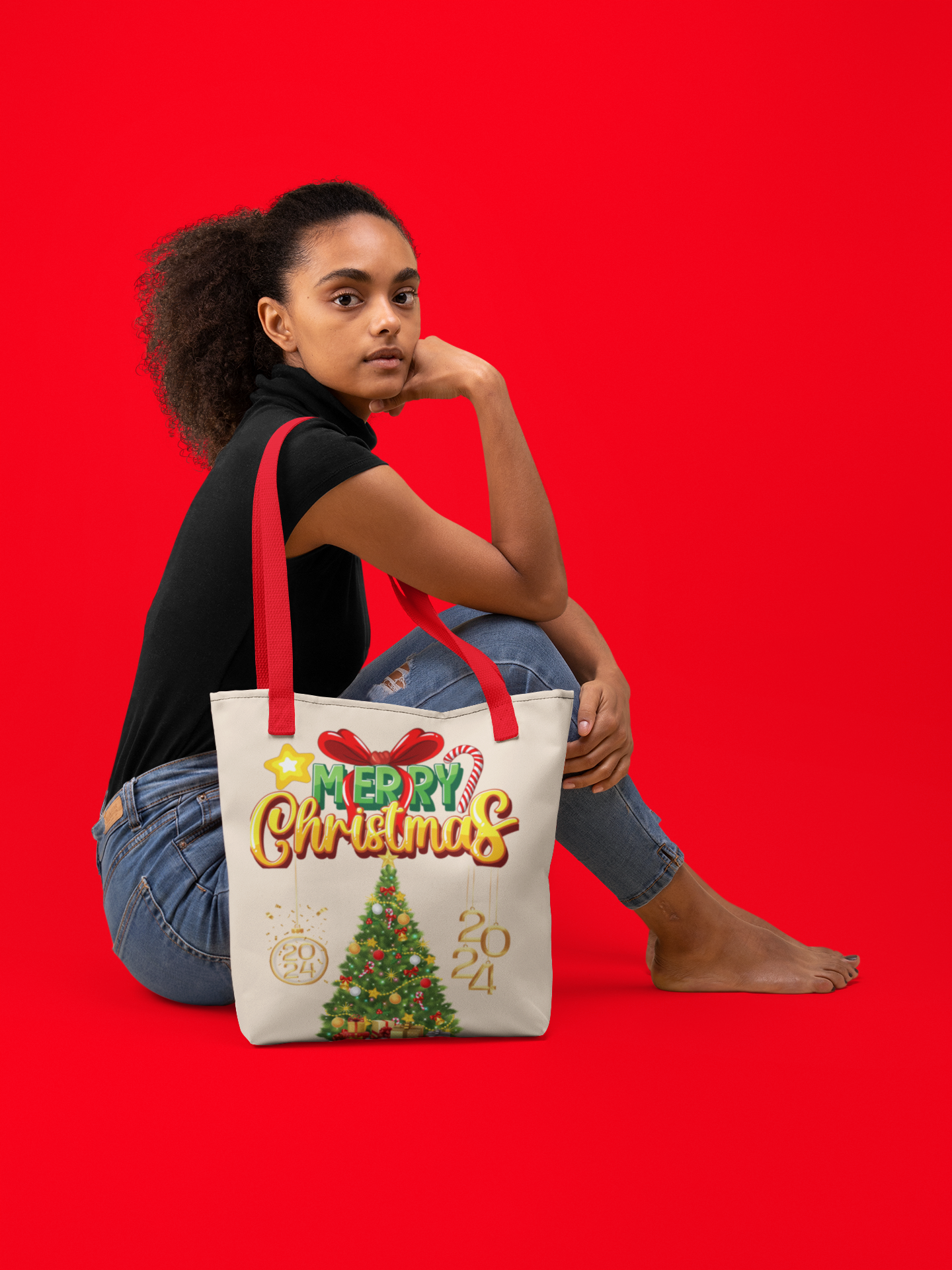 Personalized Christmas 2024 Tote Bag