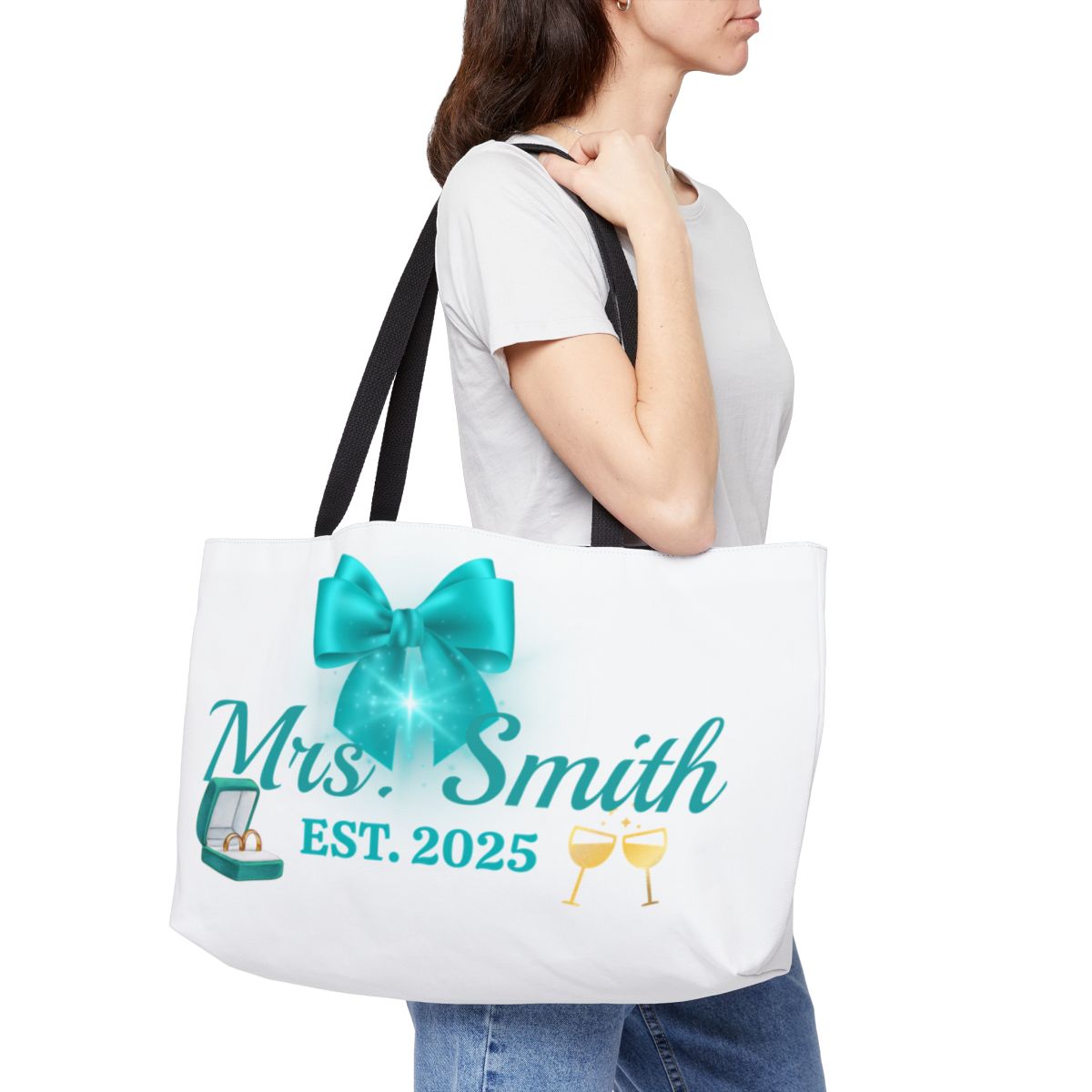 Personalize Bride Weekender Tote Bag