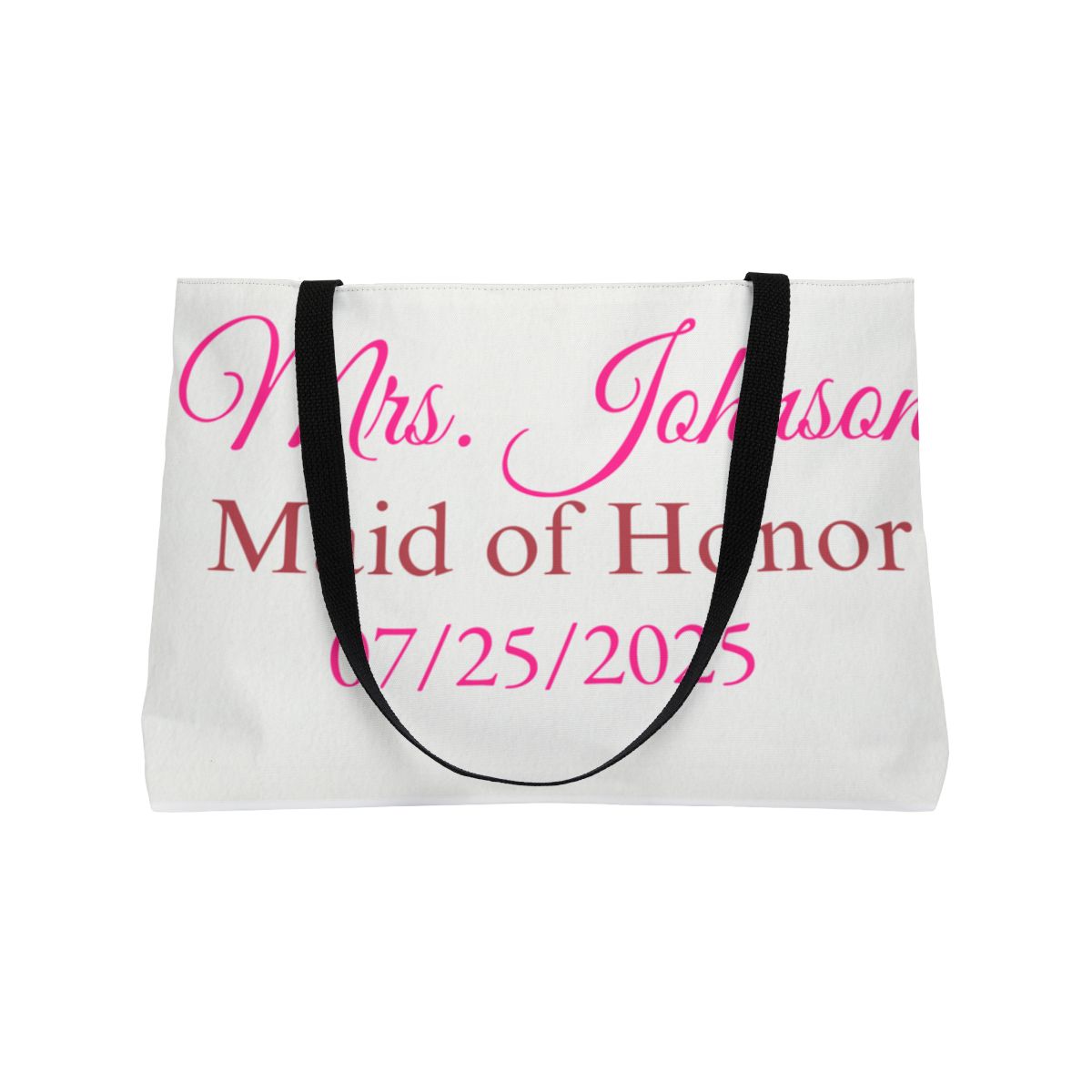 Personalized Maid of Honor Weekend Tote Bag