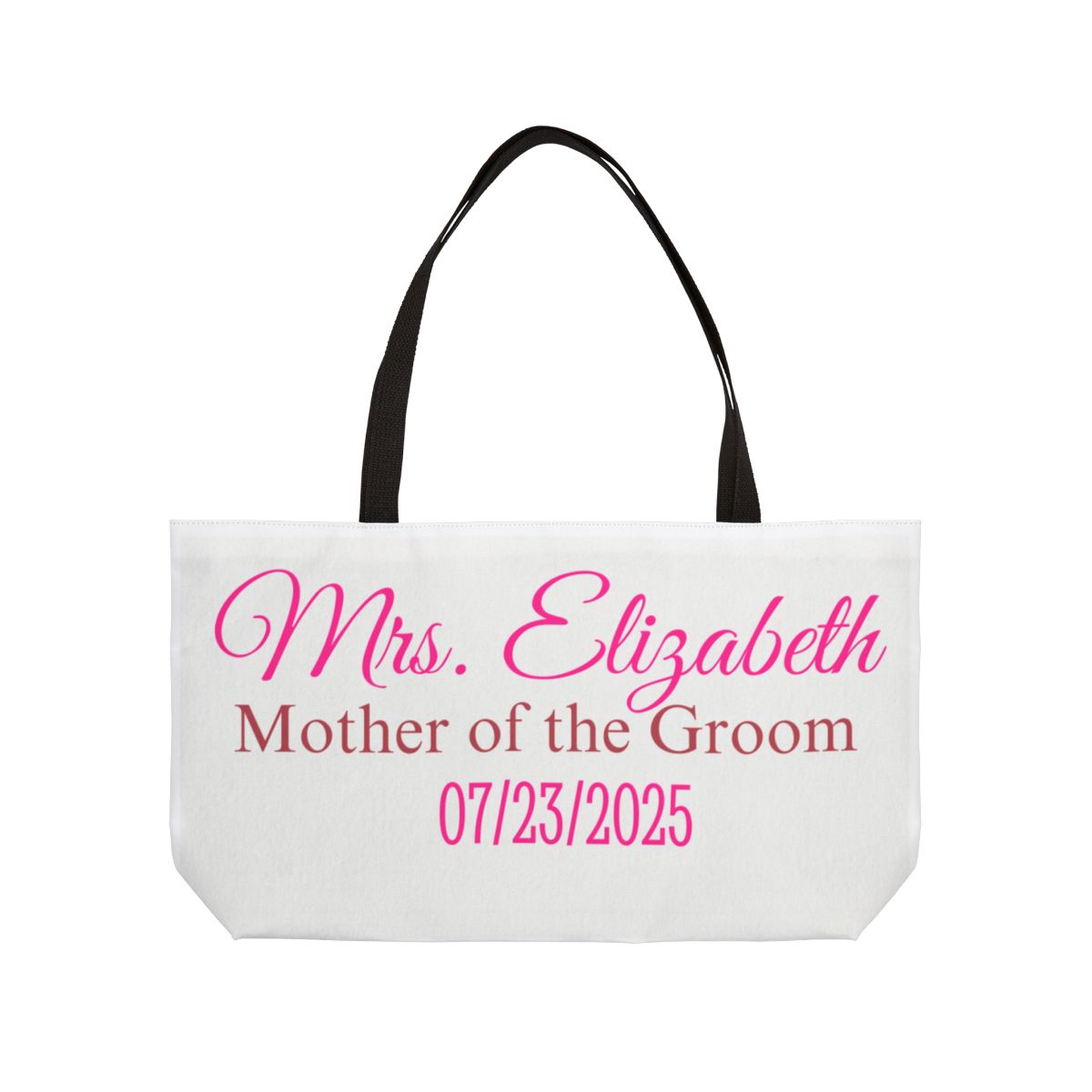 Personalized Mother of the Groom Weekender Tote Bag